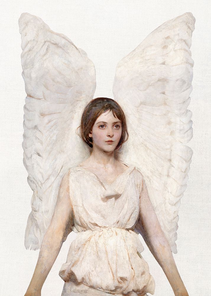 Angel clipart, vintage drawing from Abbott Handerson Thayer's artwork psd, remastered by rawpixel