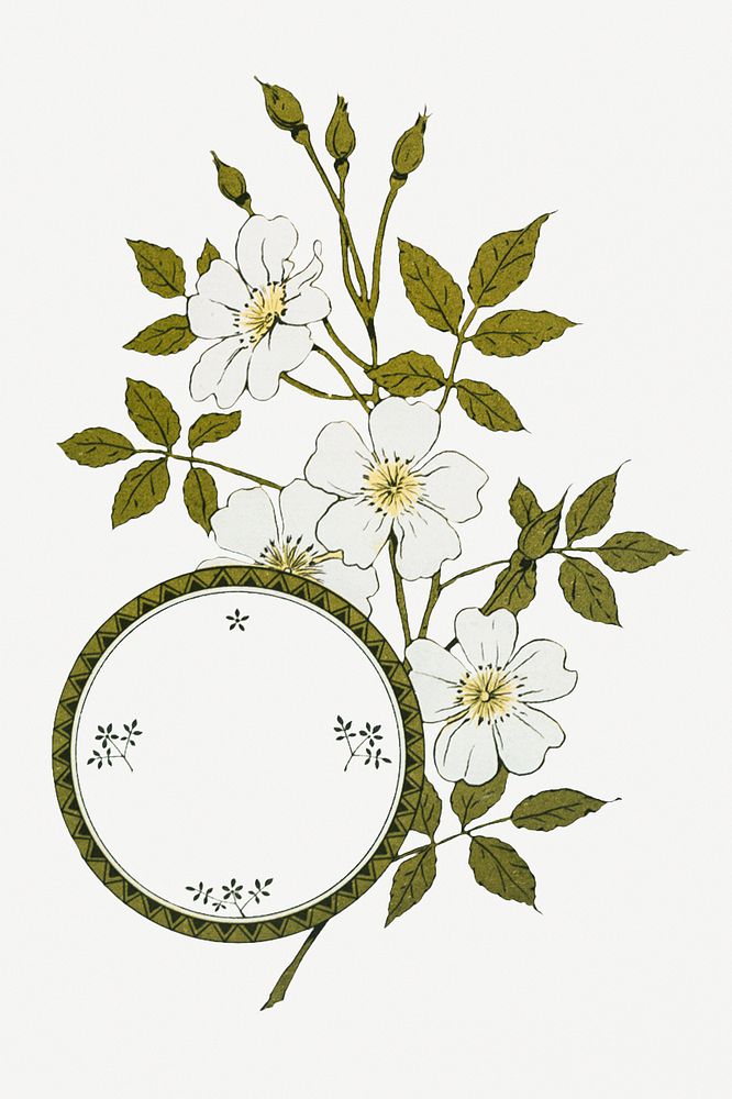 Festive floral leafy frame illustration