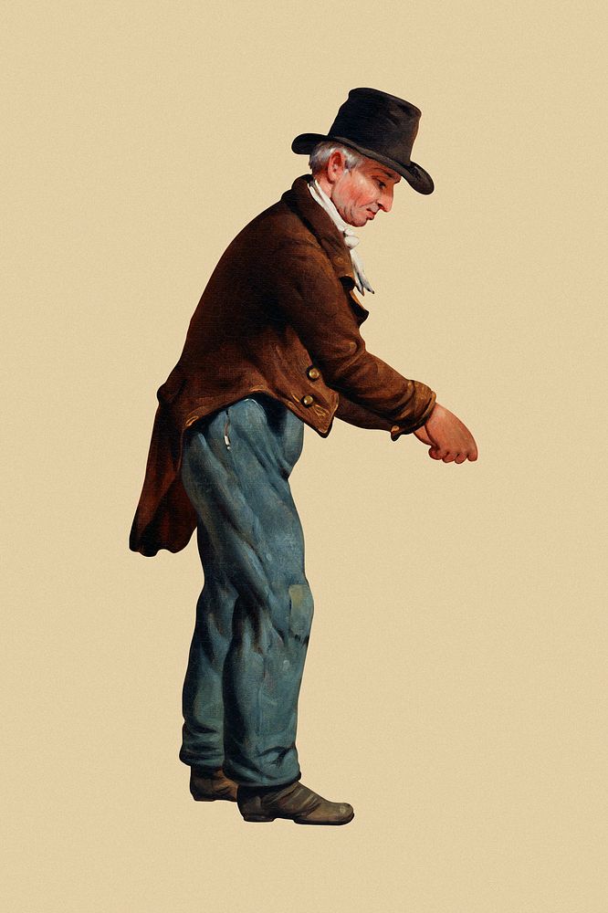 A man standing in old-fashioned clothes