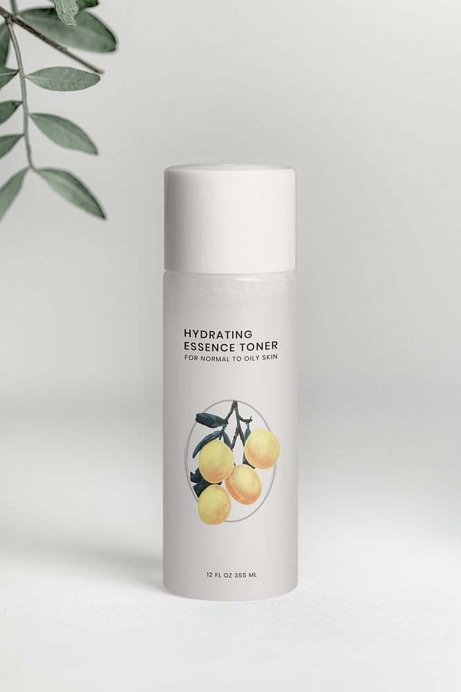 Skincare bottle mockup, beauty product packaging psd