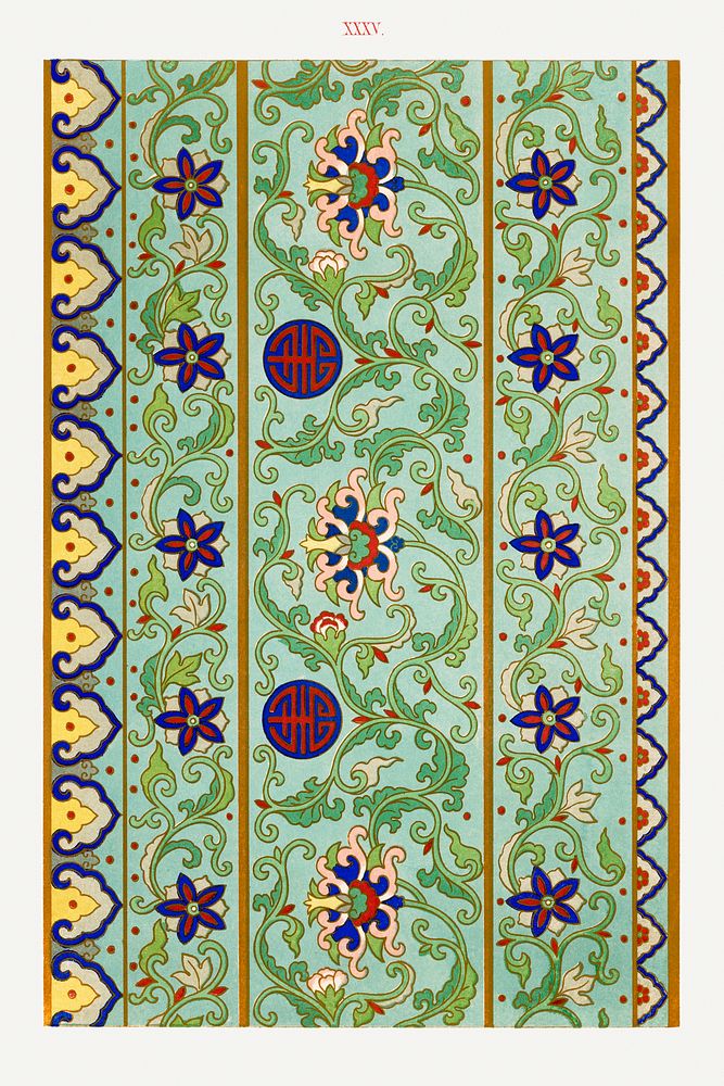 Flower pattern, Examples of Chinese Ornament selected from objects in the South Kensington Museum and other collections by…