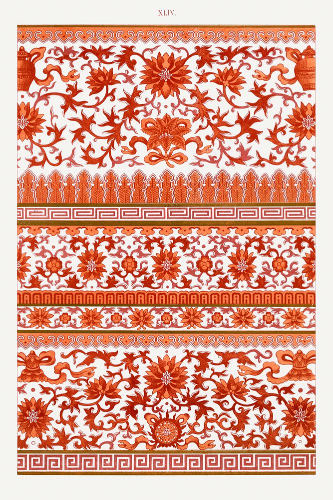 Orange flower pattern, Examples of Chinese Ornament selected from objects in the South Kensington Museum and other…