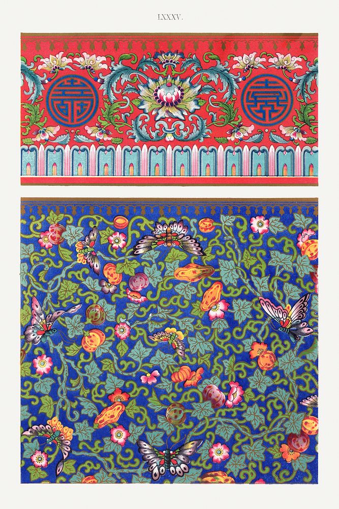 Chinese botanical illustration, Examples of Chinese Ornament selected from objects in the South Kensington Museum and other…