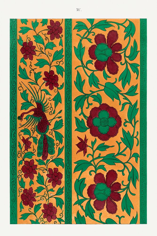 Yellow flower pattern, Examples of Chinese Ornament selected from objects in the South Kensington Museum and other…