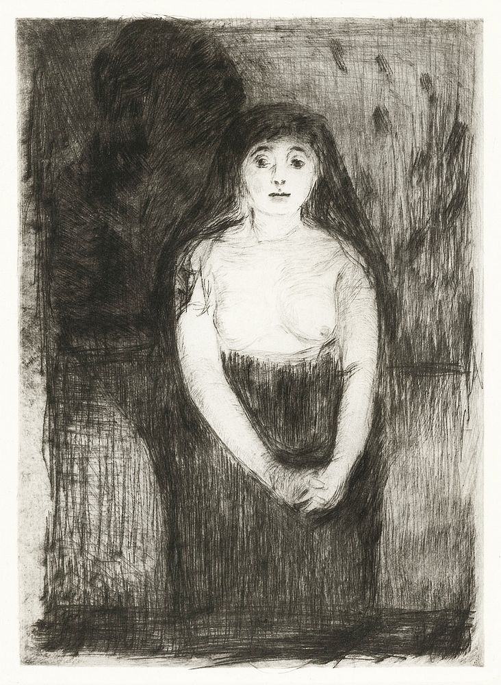 Study of a Model (1894) by Edvard Munch. Original from The Art Institute of Chicago. Digitally enhanced by rawpixel.