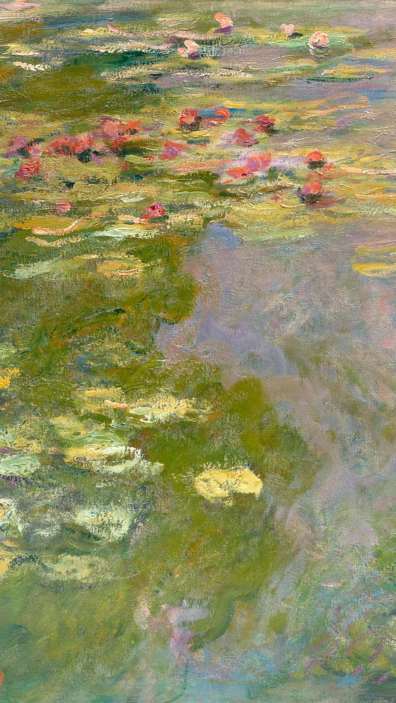Monet iPhone wallpaper, phone background, Water Lilies famous painting