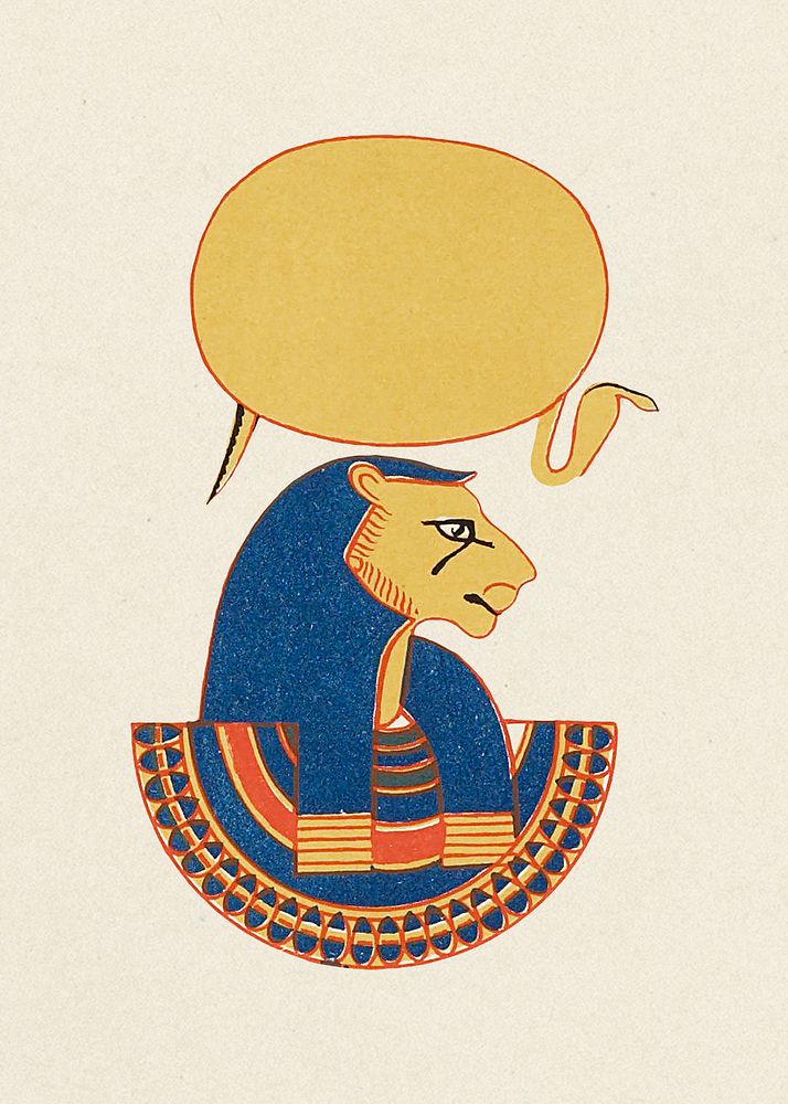 Ancient Tefnut Egyptian goddess element illustration