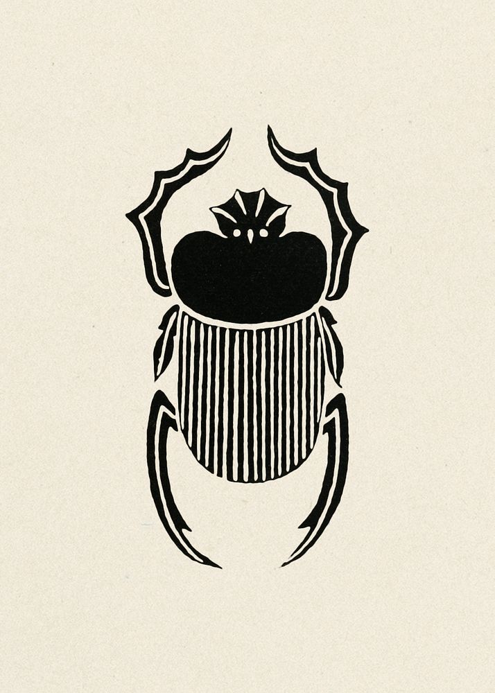 Ancient Egyptian scarab beetle psd element illustration