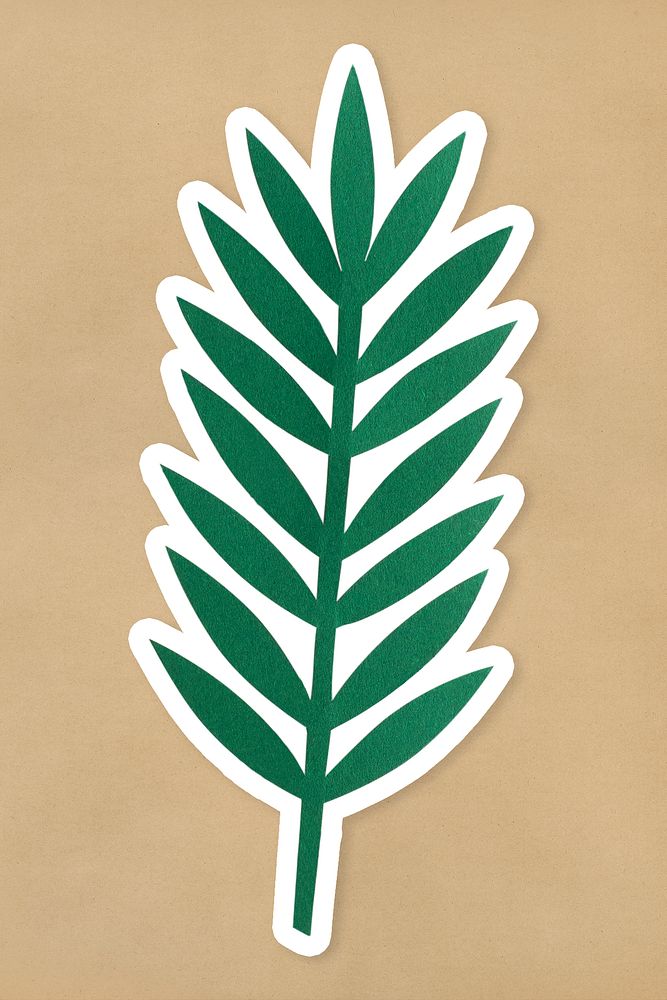 Rowan leaf sticker 3d paper craft mockup