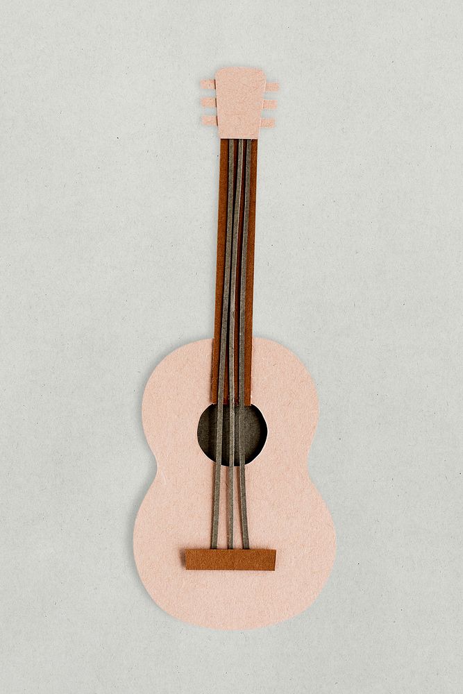 Paper craft design of guitar icon
