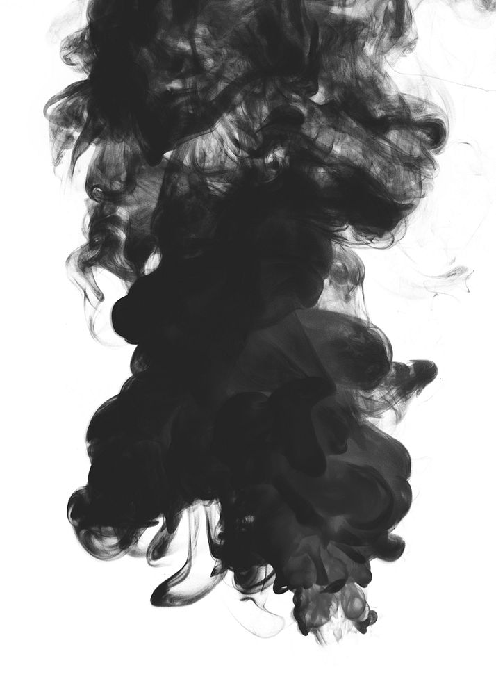 Black smoke effect design element on a white background