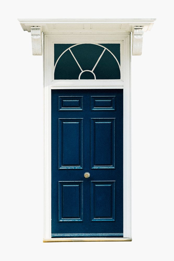 Modern house door clipart, European entrance architecture psd