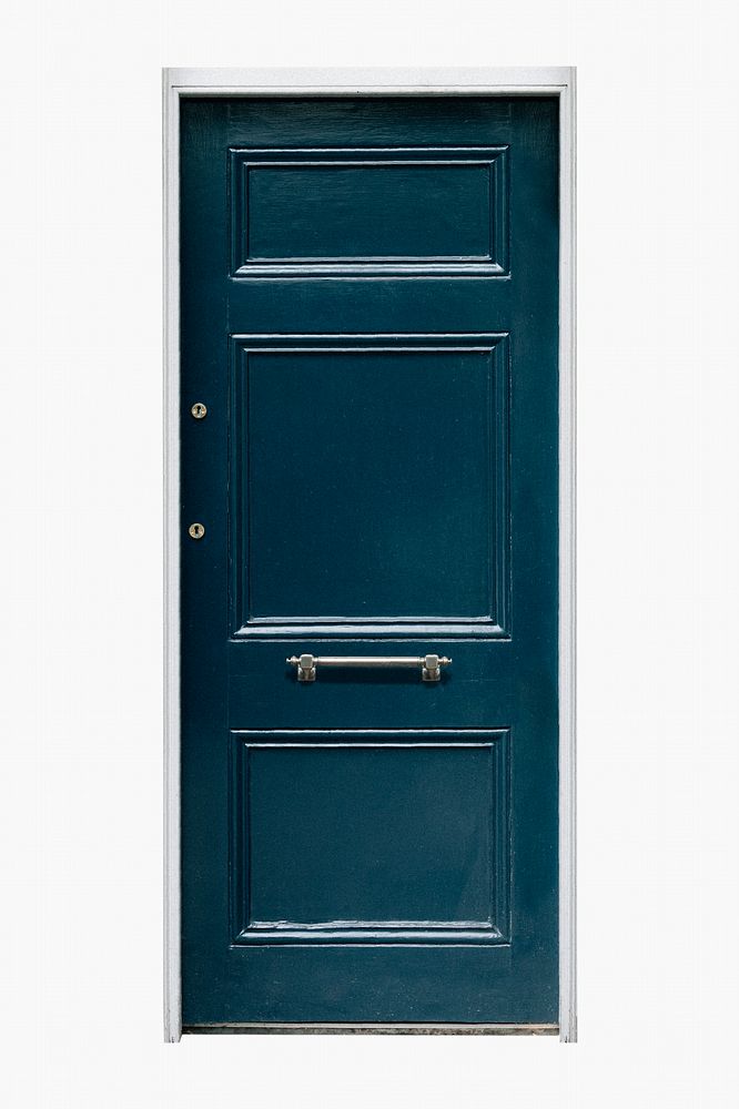 Blue panel door clipart, modern house entrance