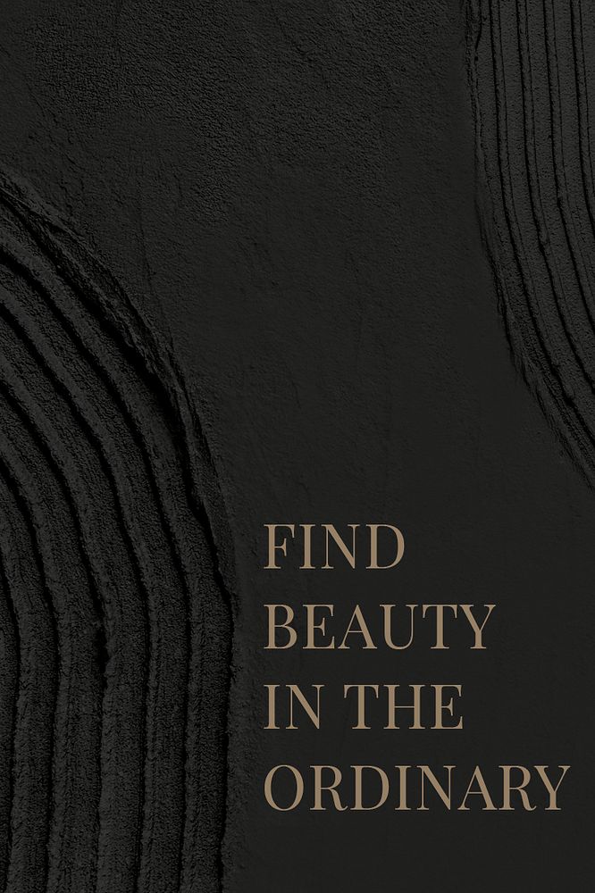 Black textured poster template psd with find beauty in the ordinary text