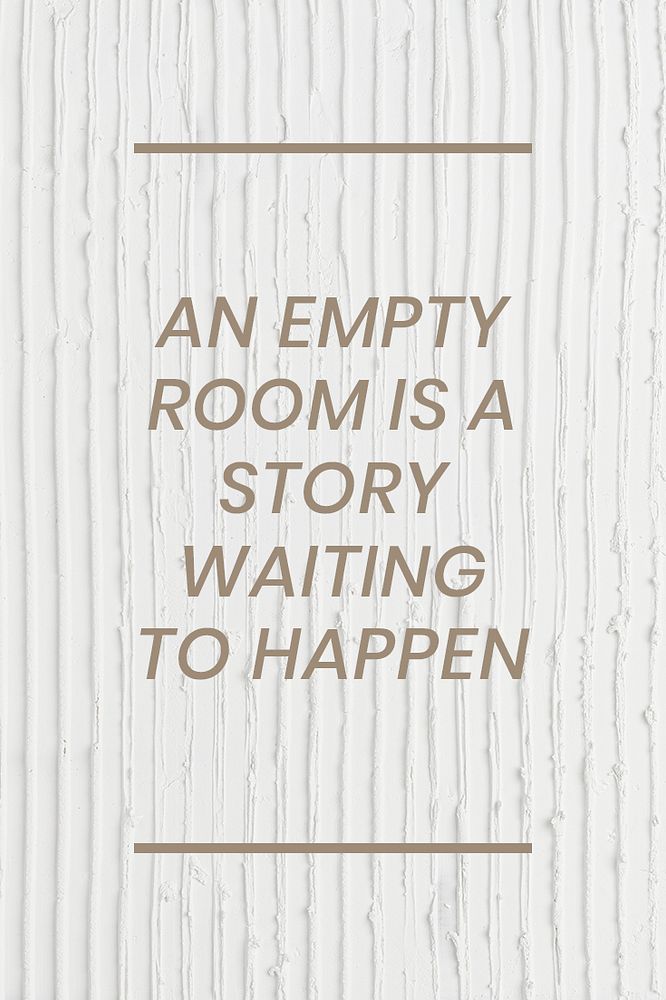 White textured poster template psd with an empty room is a story waiting to happen text
