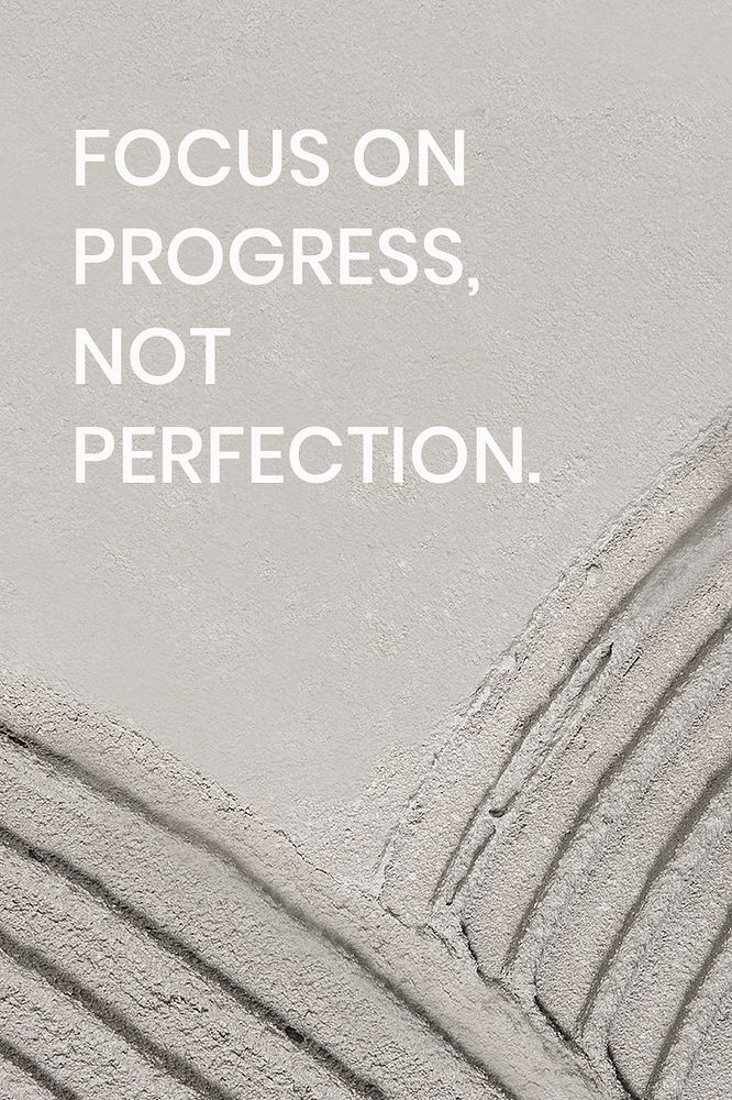 Gray textured poster template psd with focus on progress not perfection text