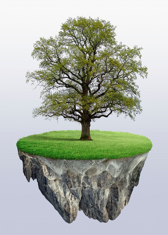 Floating land with tree, nature design