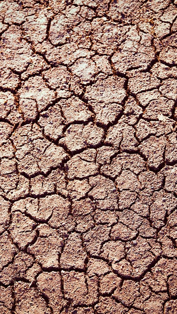 Cracked ground texture mobile wallpaper, aesthetic high definition background