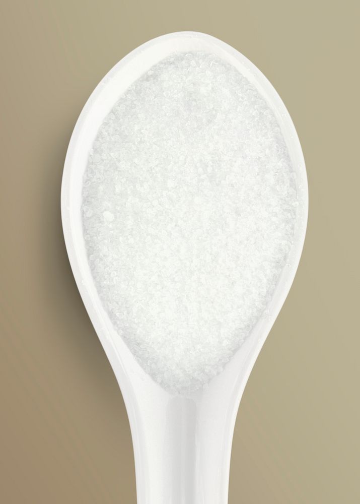 Spoon with salt, food photography