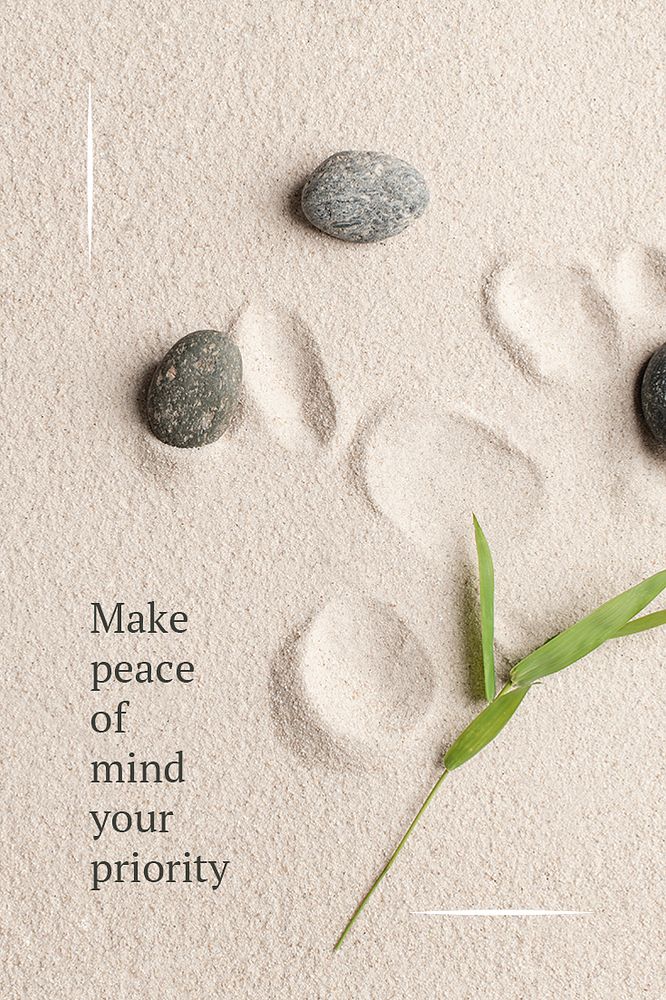 Prioritize peace wellness template psd minimal poster