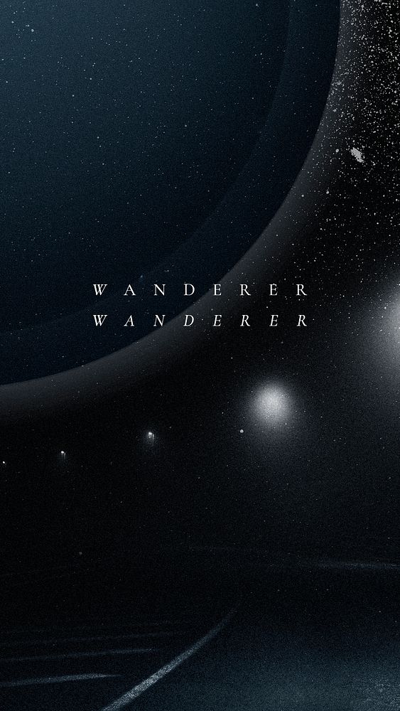 Wanderer inspirational quote template psd galaxy aesthetic social media story