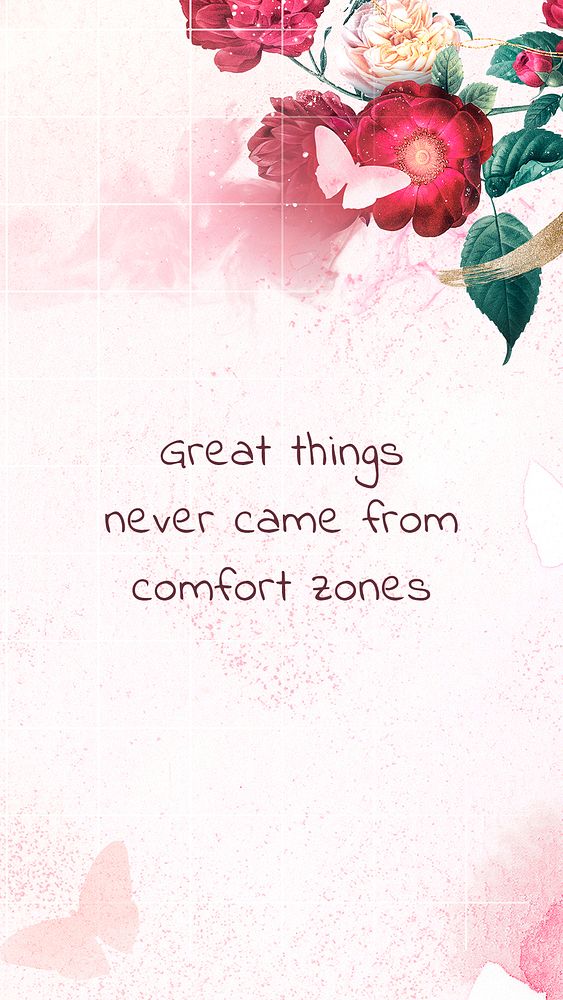 Instagram story quote template, flower psd, remixed from vintage public domain images
