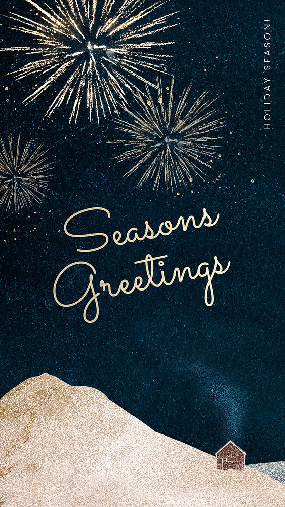 Season's greetings phone wallpaper template, festive season psd design