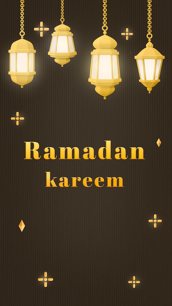 Ramadan lantern Instagram story template, traditional greeting psd