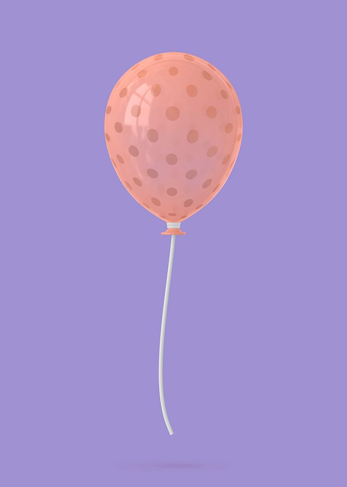 Pink balloon collage element, 3d birthday graphic psd