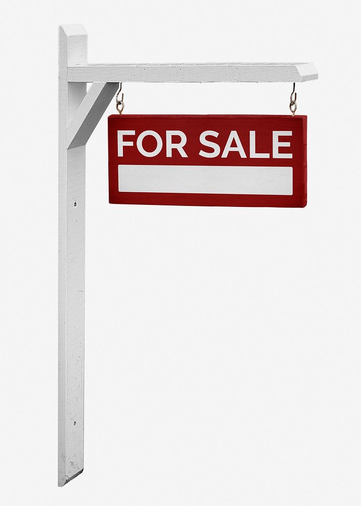 For sale sign, real estate yard advertisement psd