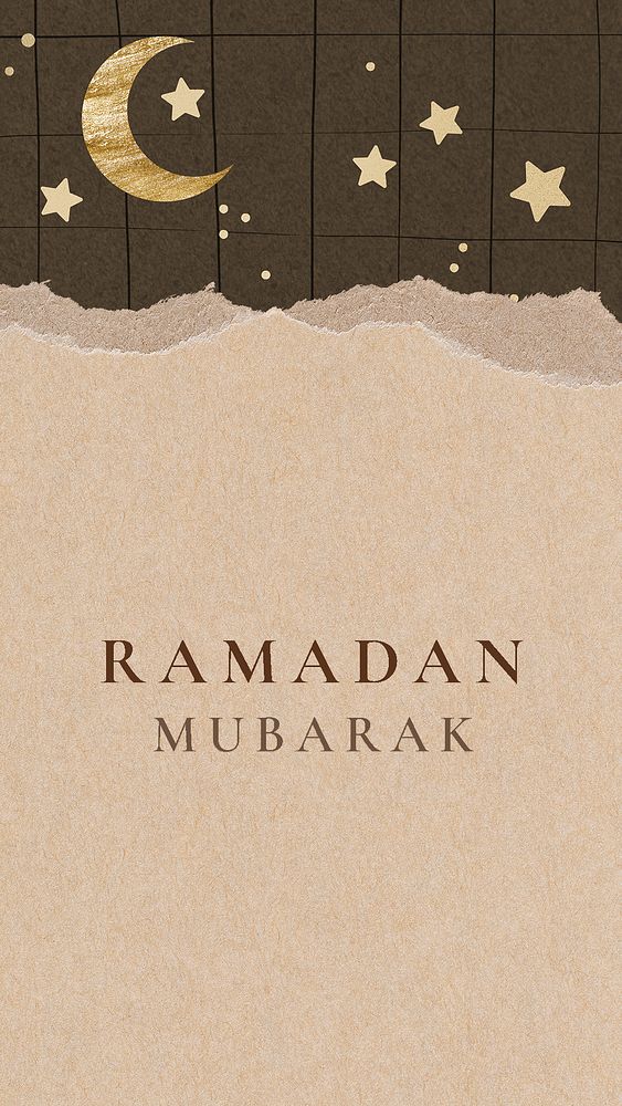 Ramadan Mubarak iPhone wallpaper template, festive design, psd