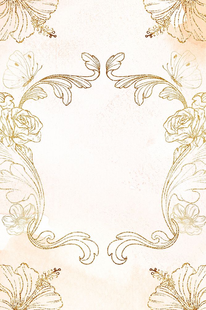 Floral background, aesthetic & vintage ornamental graphic