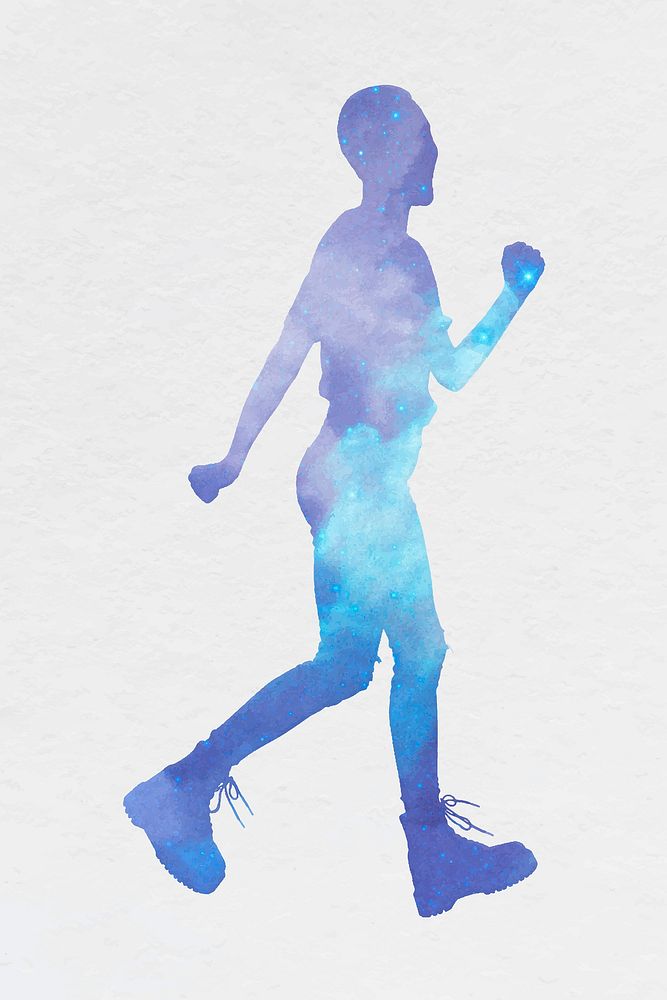 Man silhouette isolated, galaxy design vector