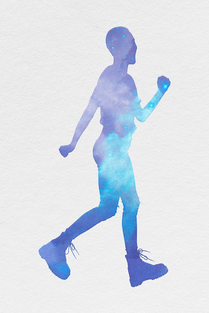 Man silhouette isolated, galaxy design psd