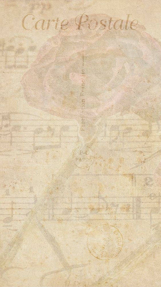 Vintage rose mobile wallpaper, HD background with musical note