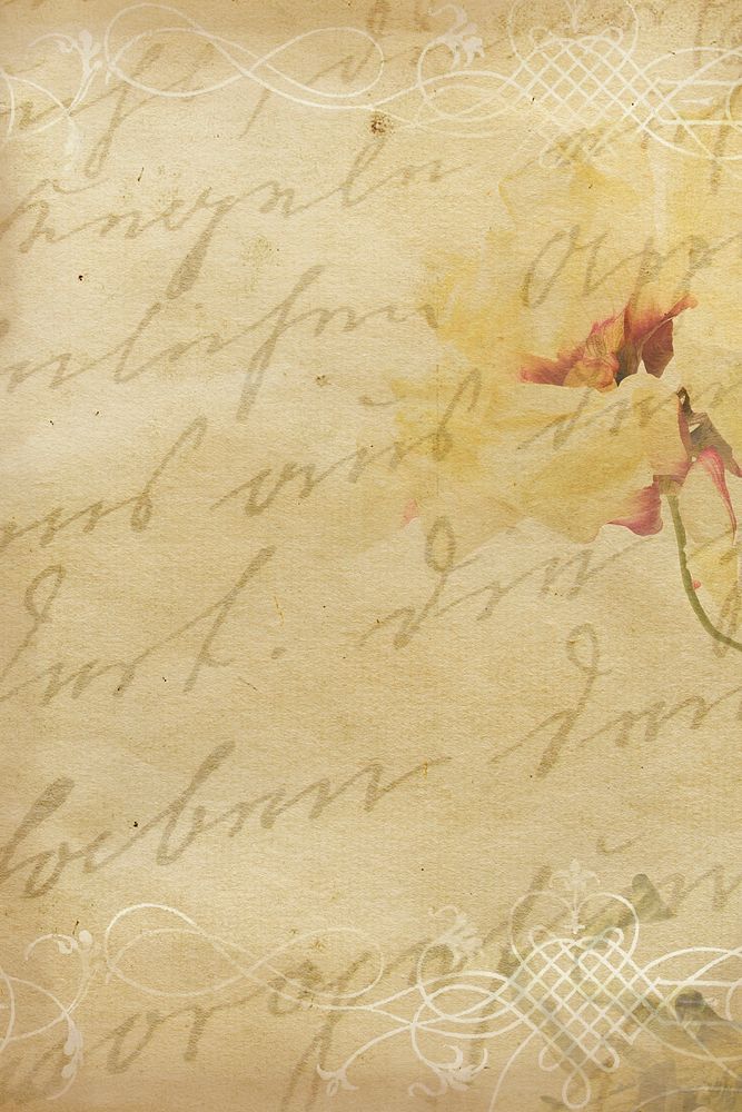 Vintage rose background with handwriting 