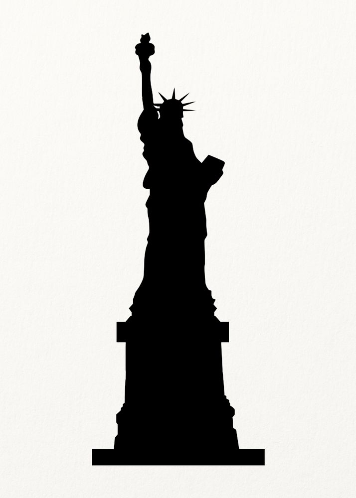 Statue of Liberty silhouette clipart, New York's famous attraction