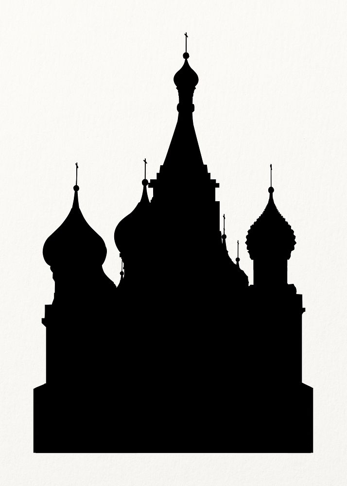 Saint Basil's Cathedral silhouette, Russian architecture