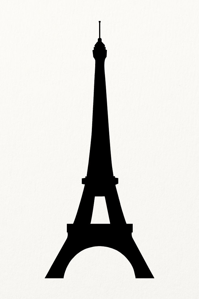 Eiffel Tower silhouette, popular tourist attraction in Paris