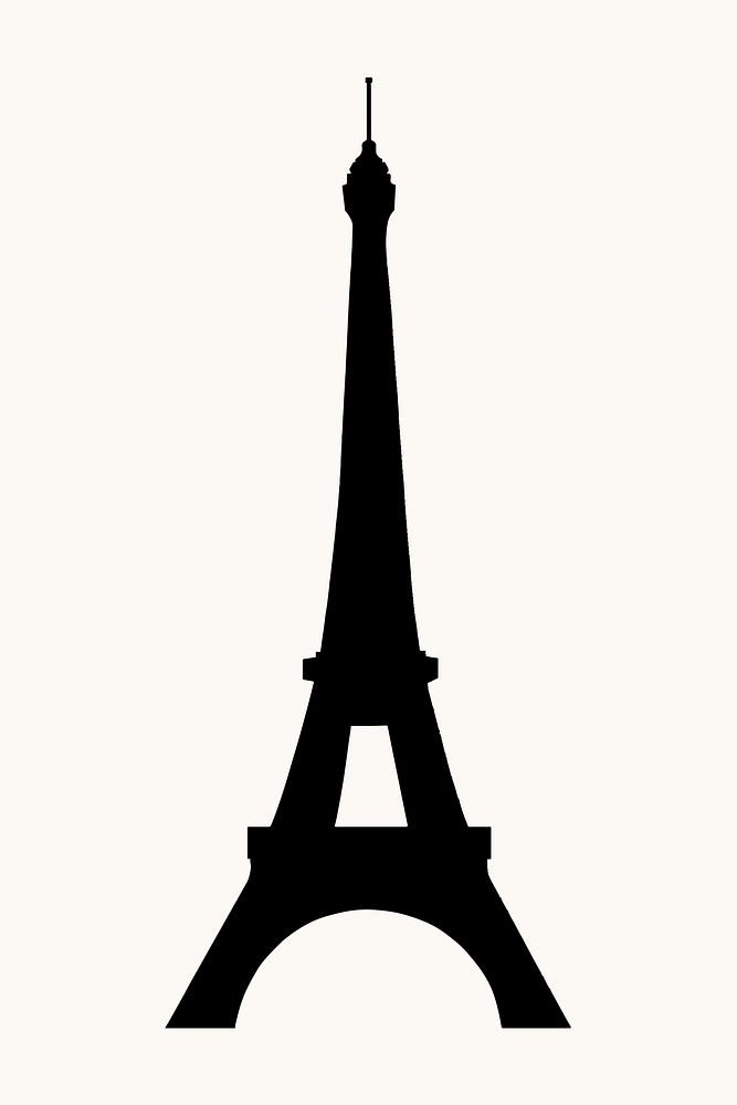 Eiffel Tower silhouette, popular tourist attraction in Paris vector