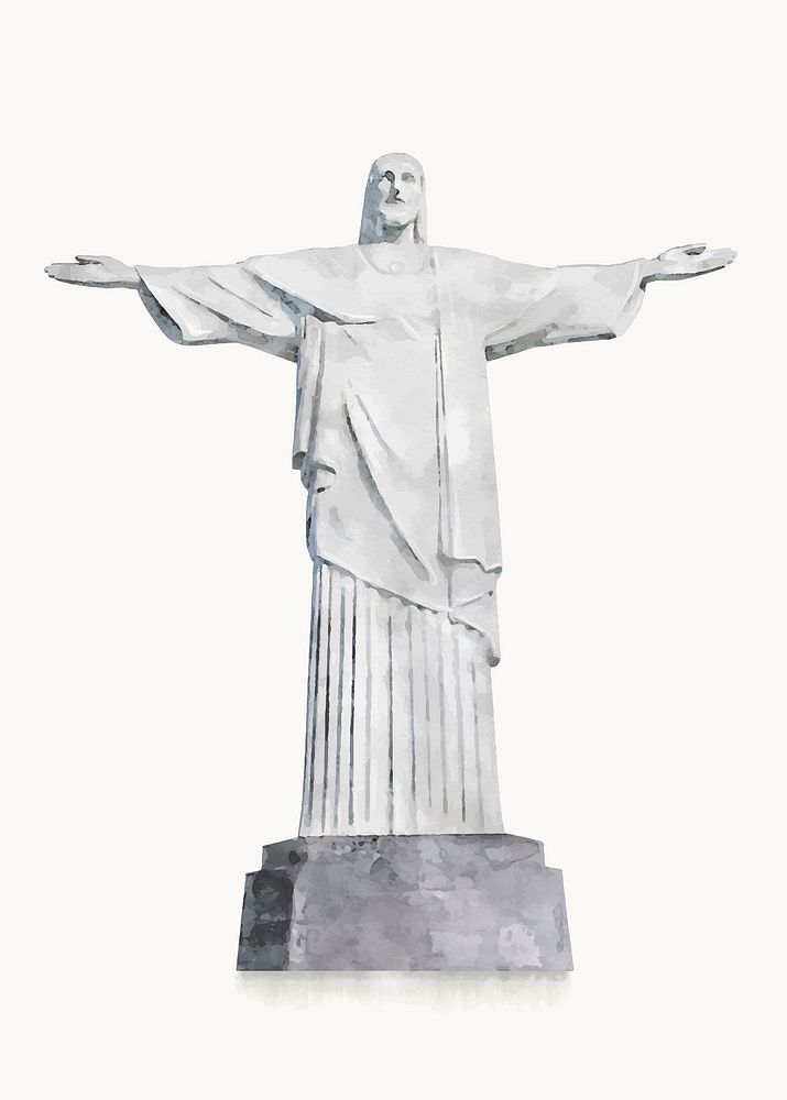 Christ the Redeemer watercolor illustration, | Premium Vector ...