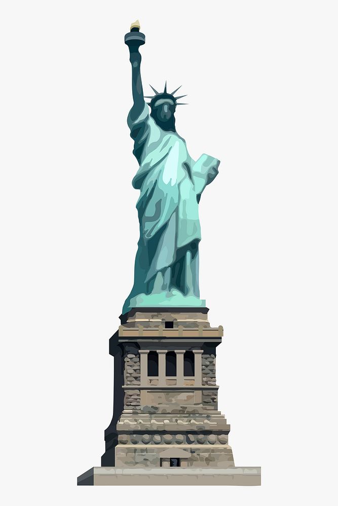 Statue of Liberty aesthetic illustration, vectorize New York's famous attraction