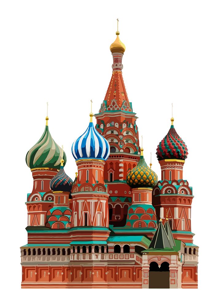 St. Basil's Cathedral aesthetic illustration, tourist attraction vector