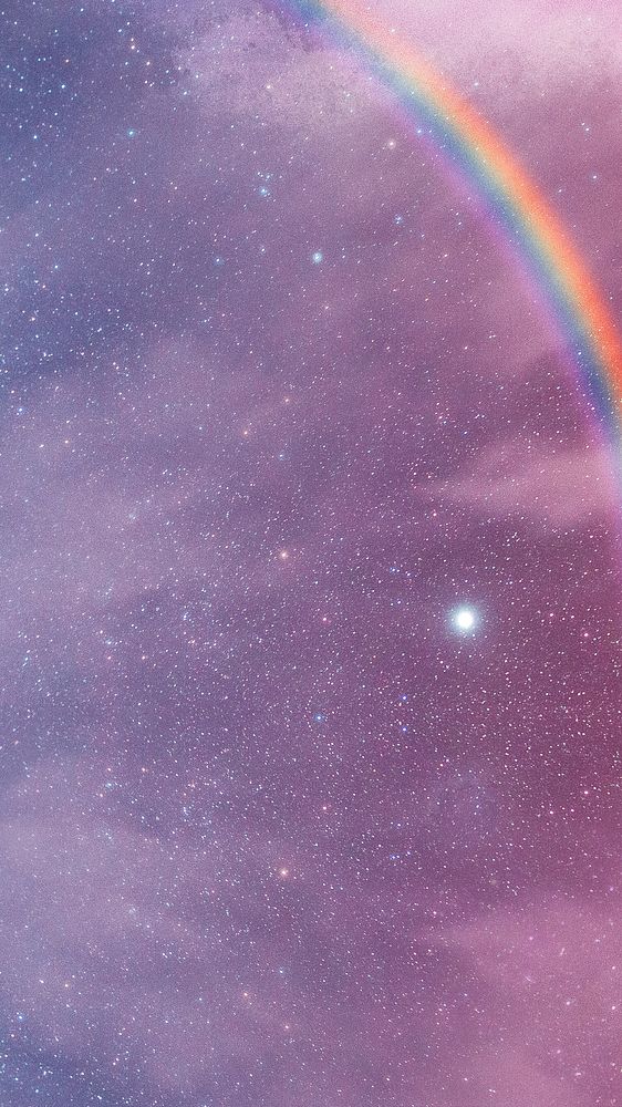 Rainbow space phone wallpaper, pink galaxy remixed media background