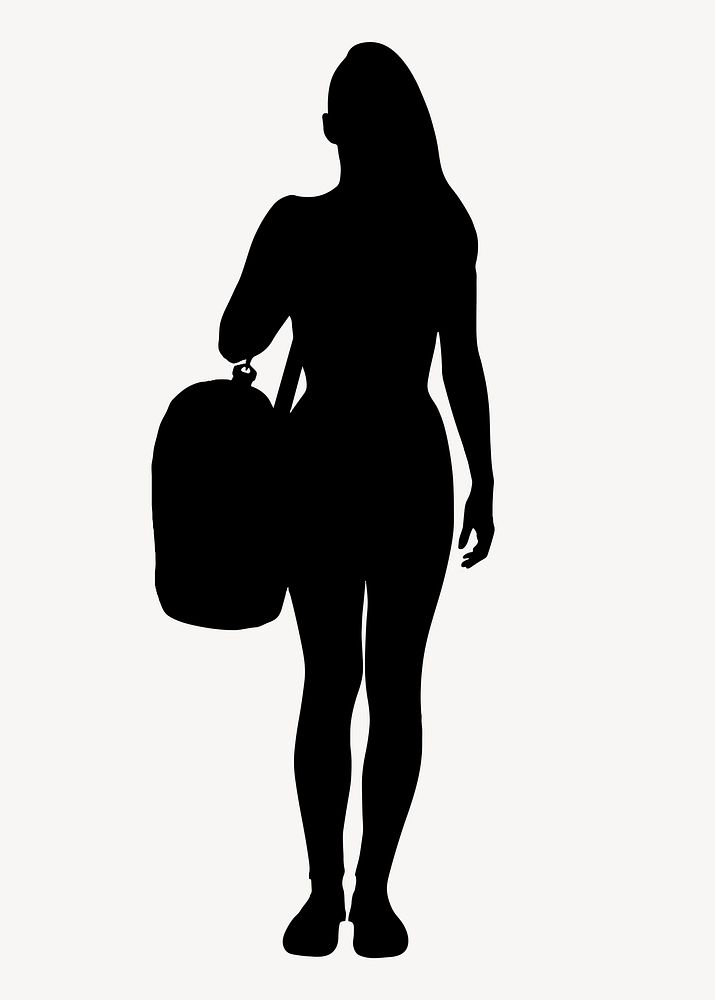 Woman silhouette collage element vector