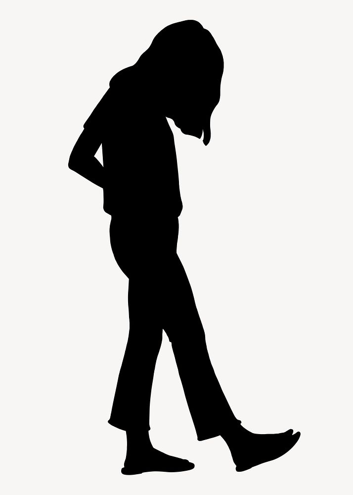 Black woman silhouette clipart, walking gesture