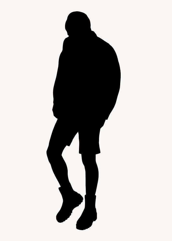 Casual man silhouette collage element vector