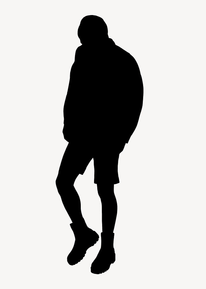 Casual man silhouette collage element psd