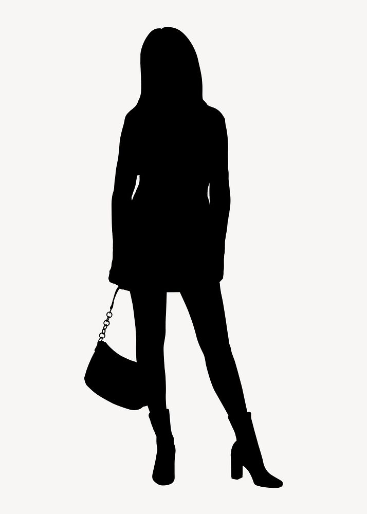 Woman silhouette collage element psd