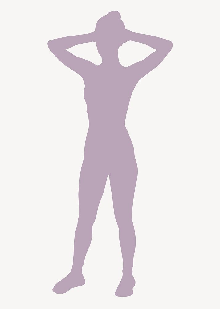 Woman exercising silhouette clipart, fitness routine concept